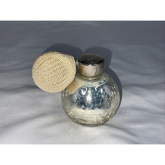 VTG VINTAGE NEW HOLMSPRAY SILVER CRACKLE GLASS PERFUME BOTTLE ATOMIZER IOB - Picture 4 of 12